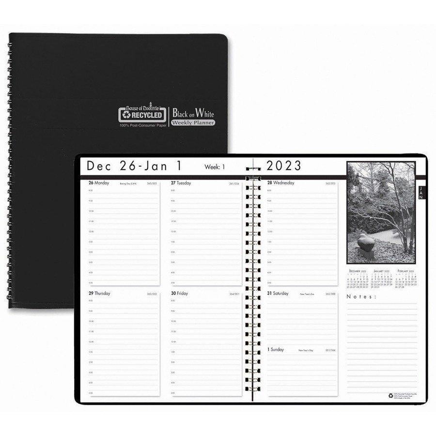 House of Doolittle Black on White Weekly Planner