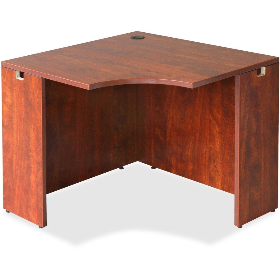 Lorell Essentials Series Cherry Laminate Corner Desk
