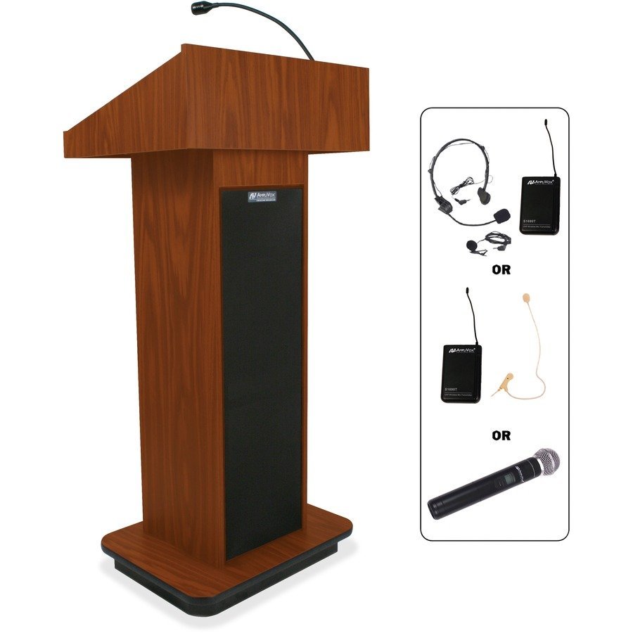 AmpliVox Wireless Executive Sound Column Lectern