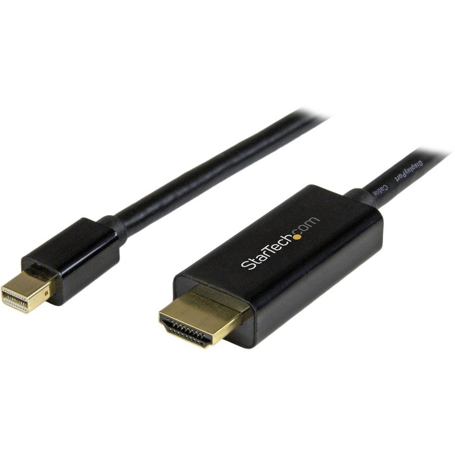 StarTech.com 6ft (2m) Mini DisplayPort to HDMI Cable, 4K 30Hz Video, Mini DP to HDMI Adapter/Converter Cable, mDP to HDMI Monitor/Display