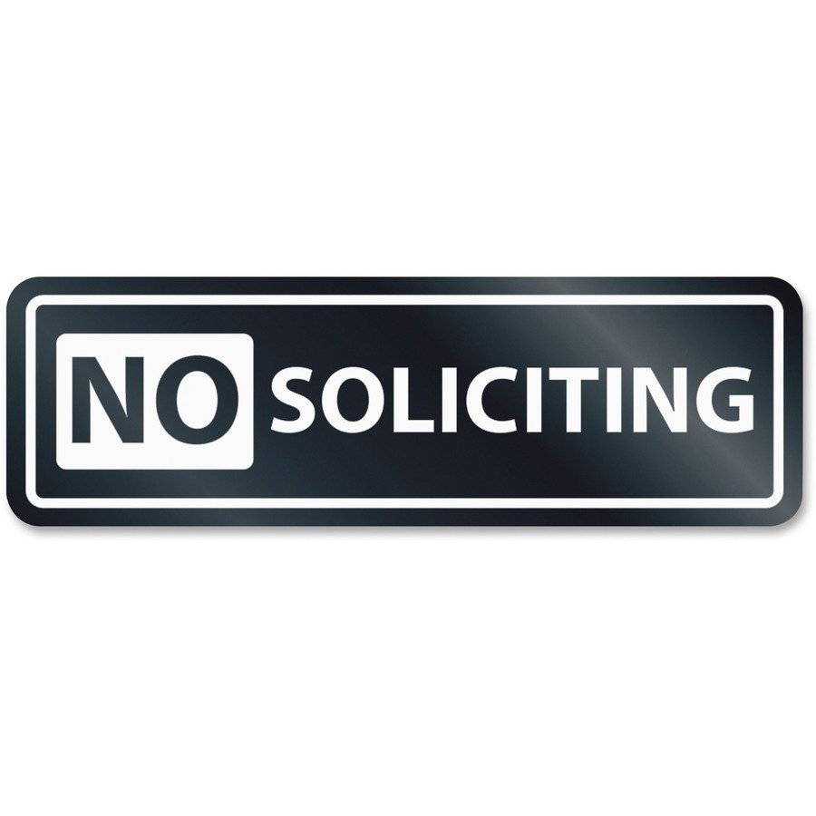 Headline No Soliciting Window Sign