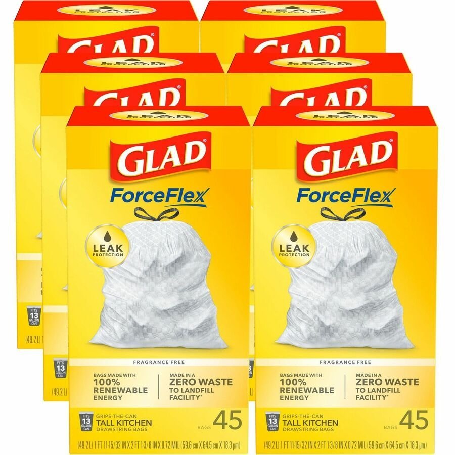 Glad ForceFlex Tall Kitchen Drawstring Trash Bags