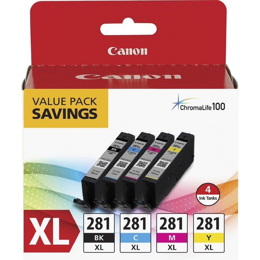 Canon CLI-281XL Original Inkjet Ink Cartridge - Value Pack - Multicolor - 4 / Pack